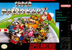 Box artwork for Super Mario Kart.