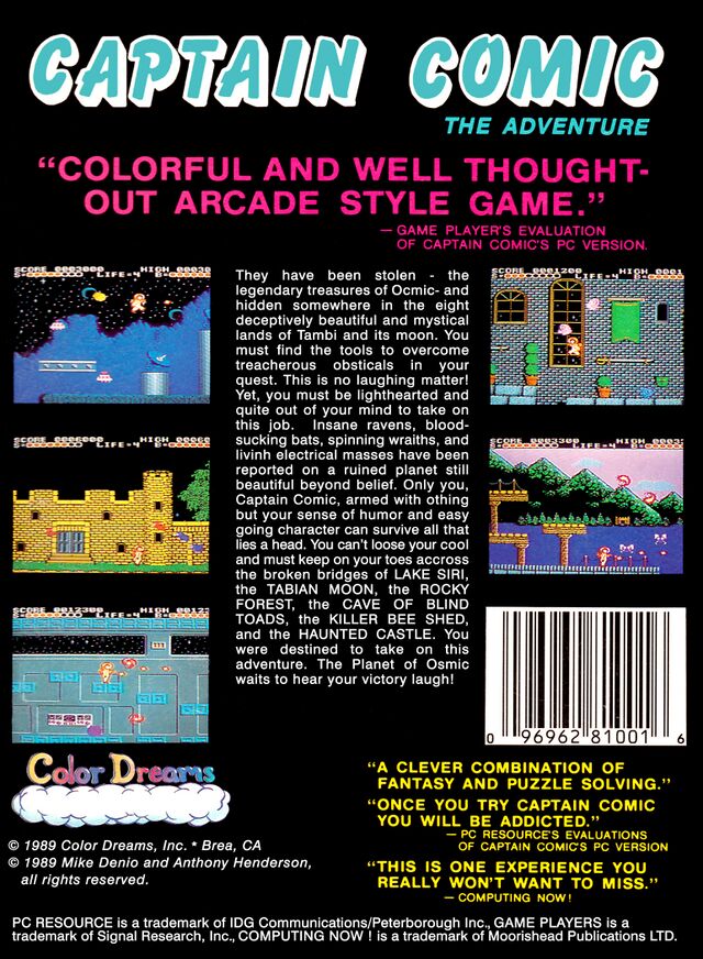 FileCaptain Comic NES box rear.jpg — StrategyWiki Strategy guide and