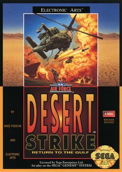 Box artwork for Desert Strike: Return to the Gulf.