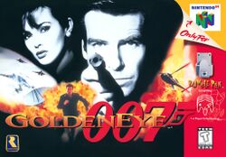 Box artwork for GoldenEye 007.