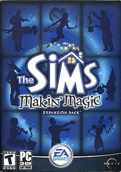 Box artwork for The Sims: Makin' Magic.