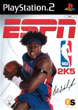 Box artwork for ESPN NBA 2K5.