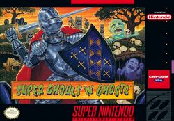 Box artwork for Super Ghouls 'n Ghosts.