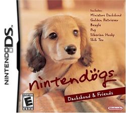 Box artwork for Nintendogs.