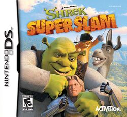 Box artwork for Shrek Super Slam.