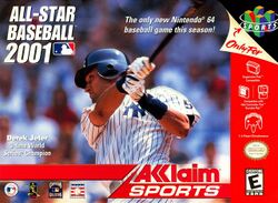 Box artwork for All-Star Baseball 2001.
