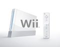 Console and controller with Wii logo overlay.