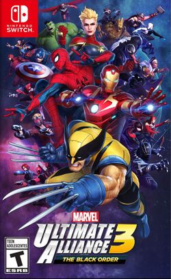 Box artwork for Marvel Ultimate Alliance 3: The Black Order.