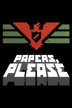Box artwork for Papers, Please.