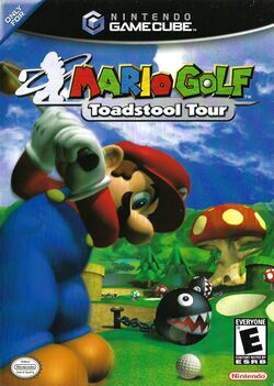 Box artwork for Mario Golf: Toadstool Tour.