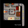A map of the town in Wet-Dry World, with all the red coin locations marked out.