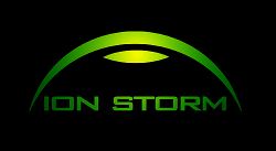 Ion Storm's company logo.