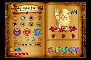 Wario World Greenhorn Forest Collectibles Menu.png