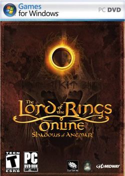 Box artwork for The Lord of the Rings Online: Shadows of Angmar.
