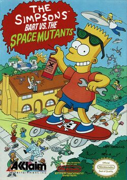 Box artwork for The Simpsons: Bart vs. the Space Mutants.