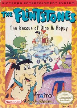 Box artwork for The Flintstones: The Rescue of Dino and Hoppy.