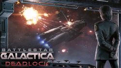 Box artwork for Battlestar Galactica: Deadlock.