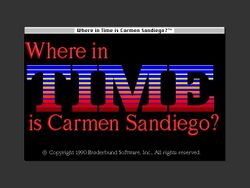 Box artwork for Where in Time is Carmen Sandiego?.