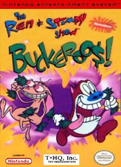 Box artwork for The Ren & Stimpy Show: Buckeroo$.