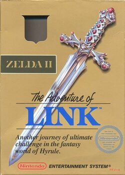 Box artwork for Zelda II: The Adventure of Link.