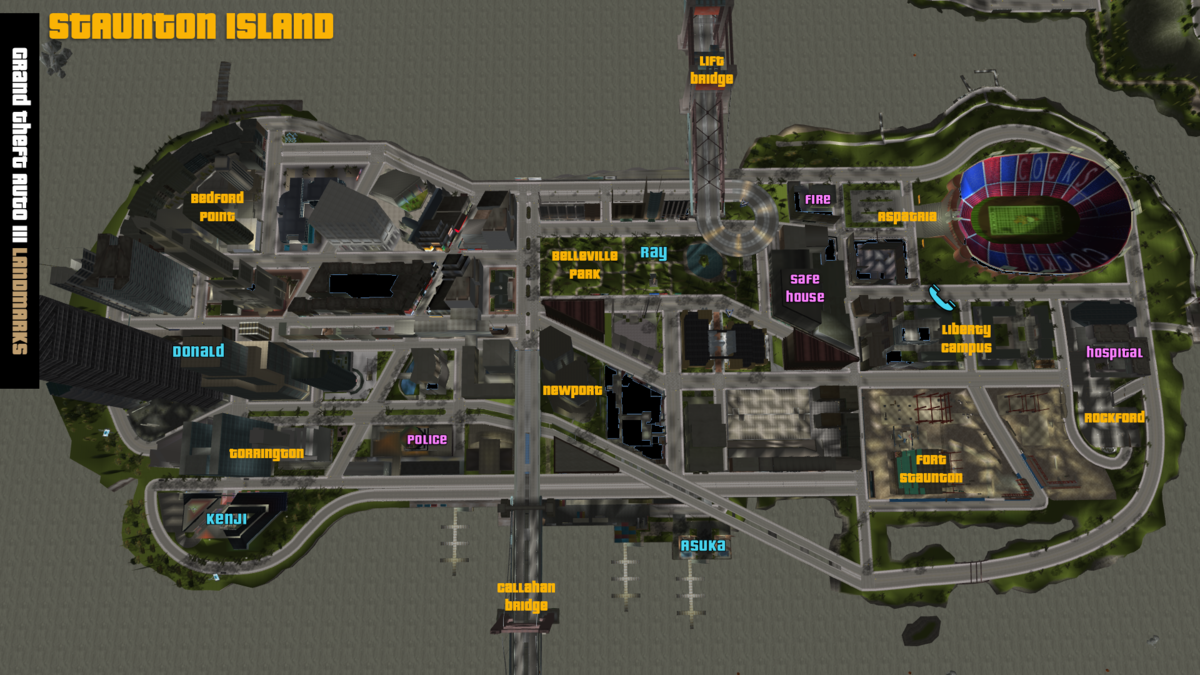 Grand Theft Auto III/Maps — StrategyWiki | Strategy guide and game ...