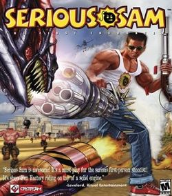 Box artwork for Serious Sam: The First Encounter.