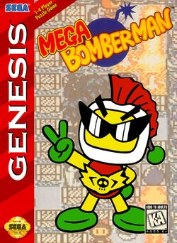 Box artwork for Mega Bomberman.