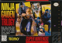 Box artwork for Ninja Gaiden Trilogy.
