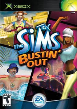 Box artwork for The Sims: Bustin' Out.