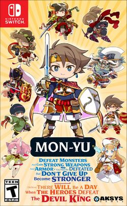 Box artwork for Mon-Yu: Defeat Monsters And Gain Strong Weapons And Armor. You May Be Defeated, But Don't Give Up. Become Stronger. I Believe There Will Be A Day When The Heroes Defeat The Devil King..