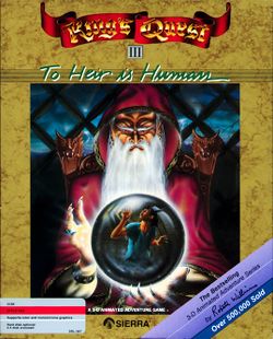 Box artwork for King's Quest III: To Heir is Human.