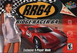 Box artwork for Ridge Racer 64.