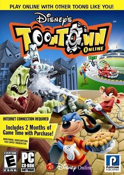 Box artwork for Disney's Toontown Online.