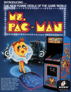 Box artwork for Ms. Pac-Man.