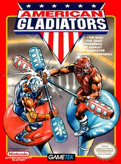 Box artwork for American Gladiators.