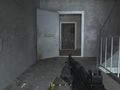 Throw a flashbang then go across the hallway and kill the enemies from there