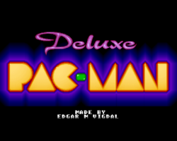 Box artwork for Deluxe Pac-Man.
