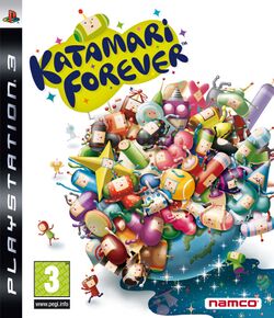 Box artwork for Katamari Forever.