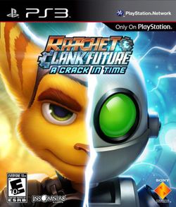 Box artwork for Ratchet & Clank Future: A Crack in Time.