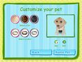 Select a fur colour and color for your pet.