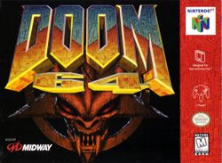 Box artwork for Doom 64.