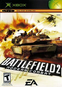 Box artwork for Battlefield 2: Modern Combat.