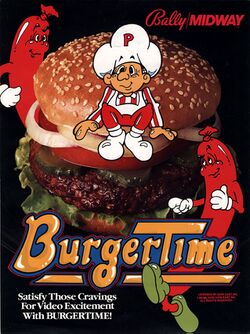 Box artwork for BurgerTime.