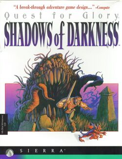 Box artwork for Quest for Glory IV: Shadows of Darkness.
