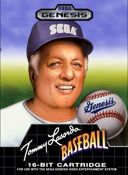 Box artwork for Tommy Lasorda Baseball.