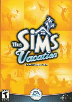 Box artwork for The Sims: Vacation.