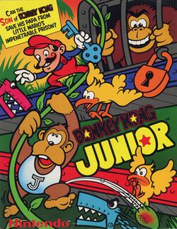 Box artwork for Donkey Kong Jr..