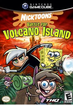 Box artwork for Nicktoons: Battle for Volcano Island.