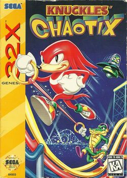 Box artwork for Knuckles' Chaotix.
