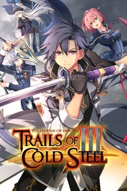 Box artwork for The Legend of Heroes: Trails of Cold Steel III.
